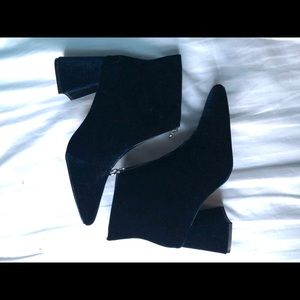 Blue Velvet Ankle Booties
